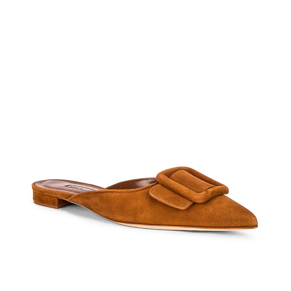 Manolo Blahnik Maysale Flat size 36 Suede Medium Brown